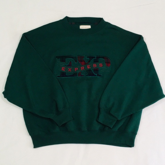 Vintage Sweaters - Women’s Vintage Express Embroidered Crewneck
